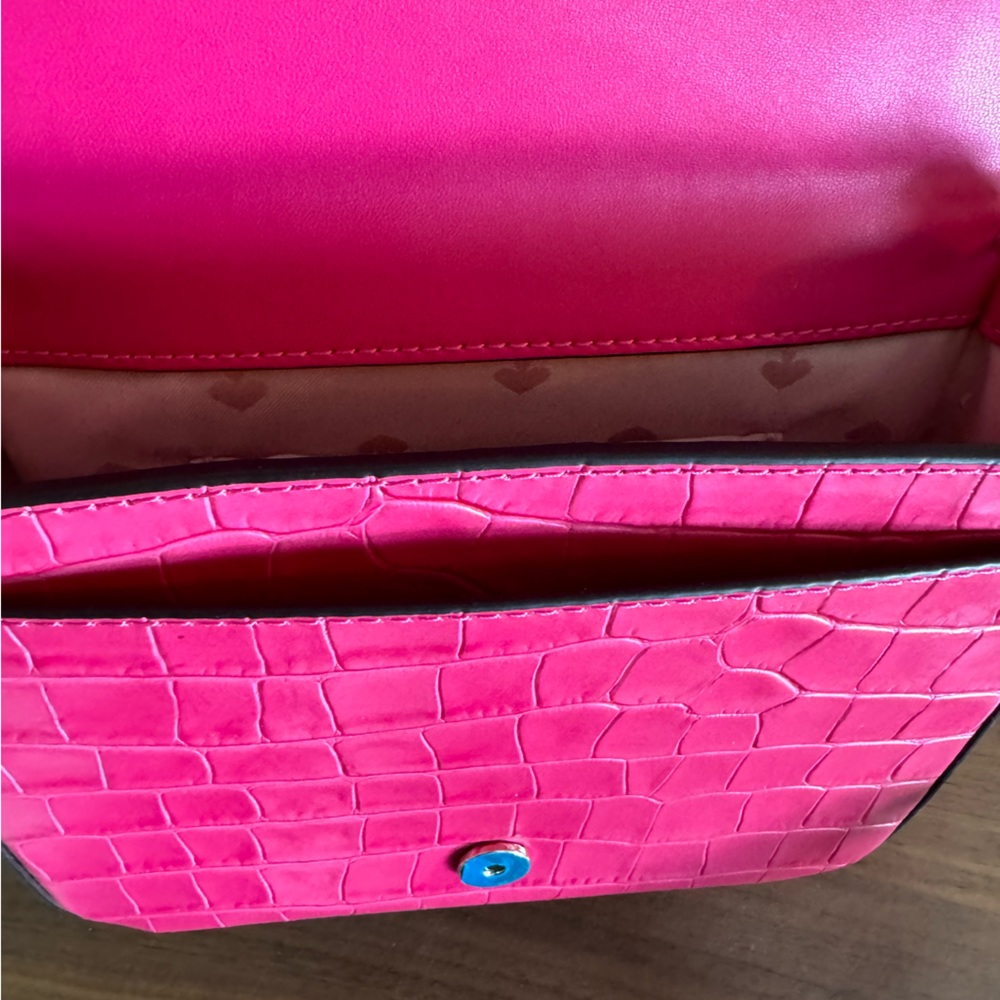 Kate Spade Staci Hot Pink Croc Crossbody - Picture 6 of 6